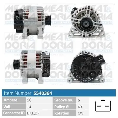Alternator MEAT & DORIA 5540364 Zniżka