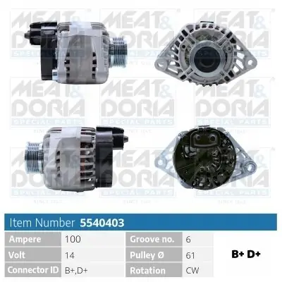Alternator MEAT & DORIA 5540403 Zamów dziś
