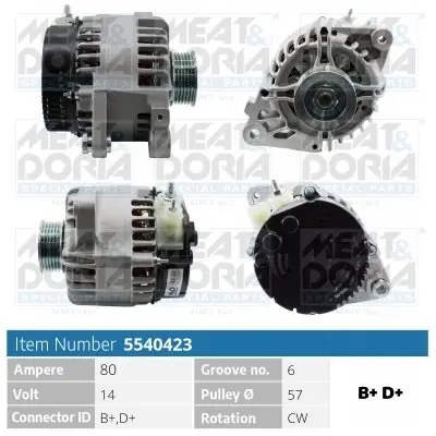 Alternator MEAT & DORIA 5540423 Promocja