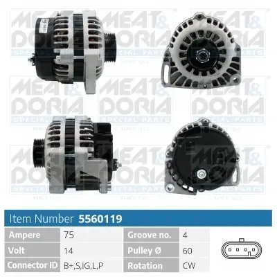 Alternator MEAT & DORIA 5560119 Ostatnie sztuki