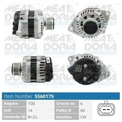 Alternator MEAT & DORIA 5560175 Zamów dziś