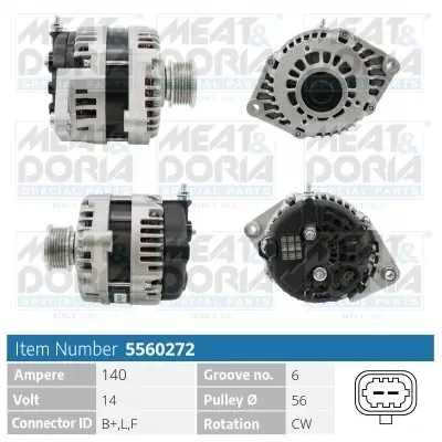 Alternator MEAT & DORIA 5560272 Bezpieczna płatność