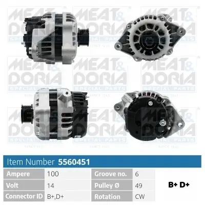 Tylko do końca tygodnia Alternator MEAT & DORIA 5560451