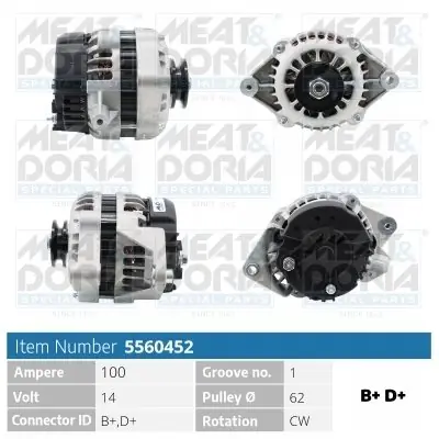 Premium Alternator MEAT & DORIA 5560452
