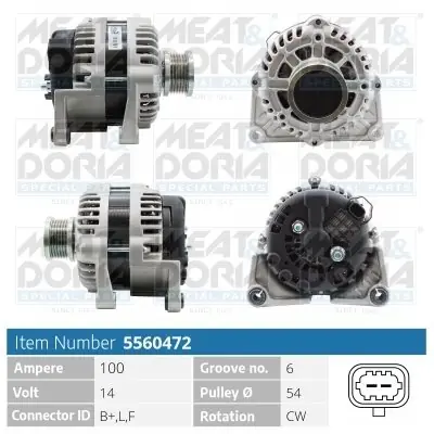 Szybka dostawa Alternator MEAT & DORIA 5560472