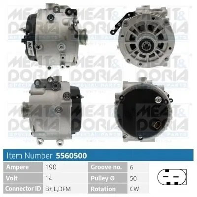 Alternator MEAT & DORIA 5560500 Tylko do końca tygodnia