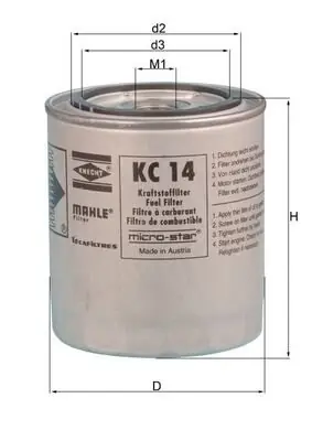 Niska cena Filtr paliwa MAHLE KC 14