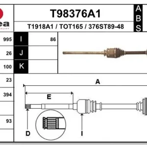 Kup teraz  T98376A1 EAI Półoś napędowa (kaucja - patrz uwagi)
