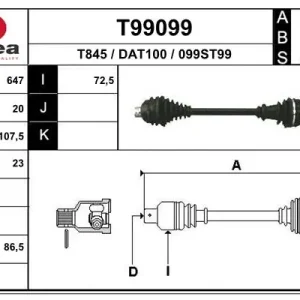 T99099 EAI Półoś napędowa (kaucja - patrz uwagi) Taniej